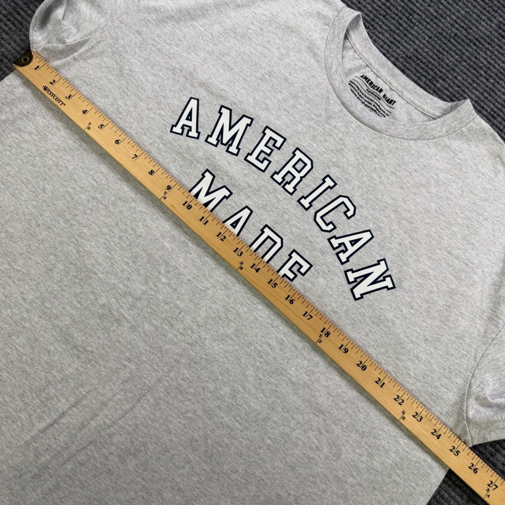American Giant Mens XXL American Made Graphic T-Shirt Gray Flag Collection USA - Picture 6 of 9